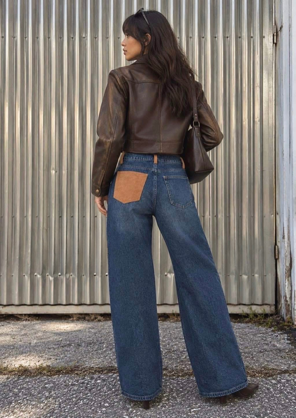 Jeans denim suède pocket