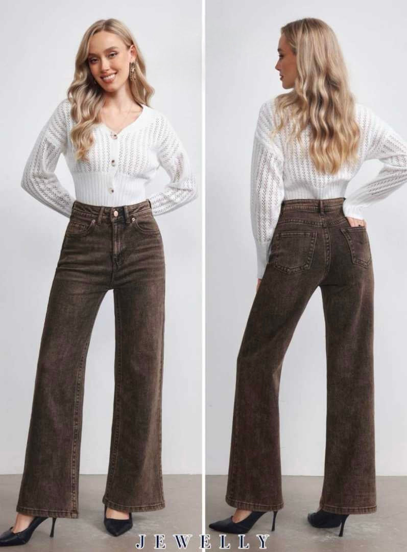 juwelly denim brown wide leg