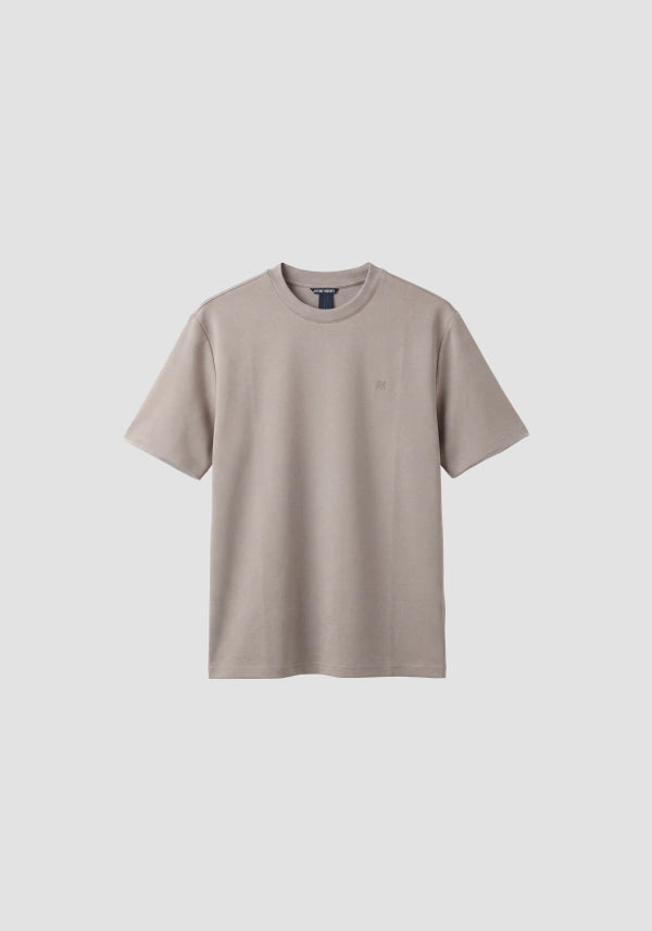 Grit relaxed-fit t-shirt in stretch scuba with logo on heart