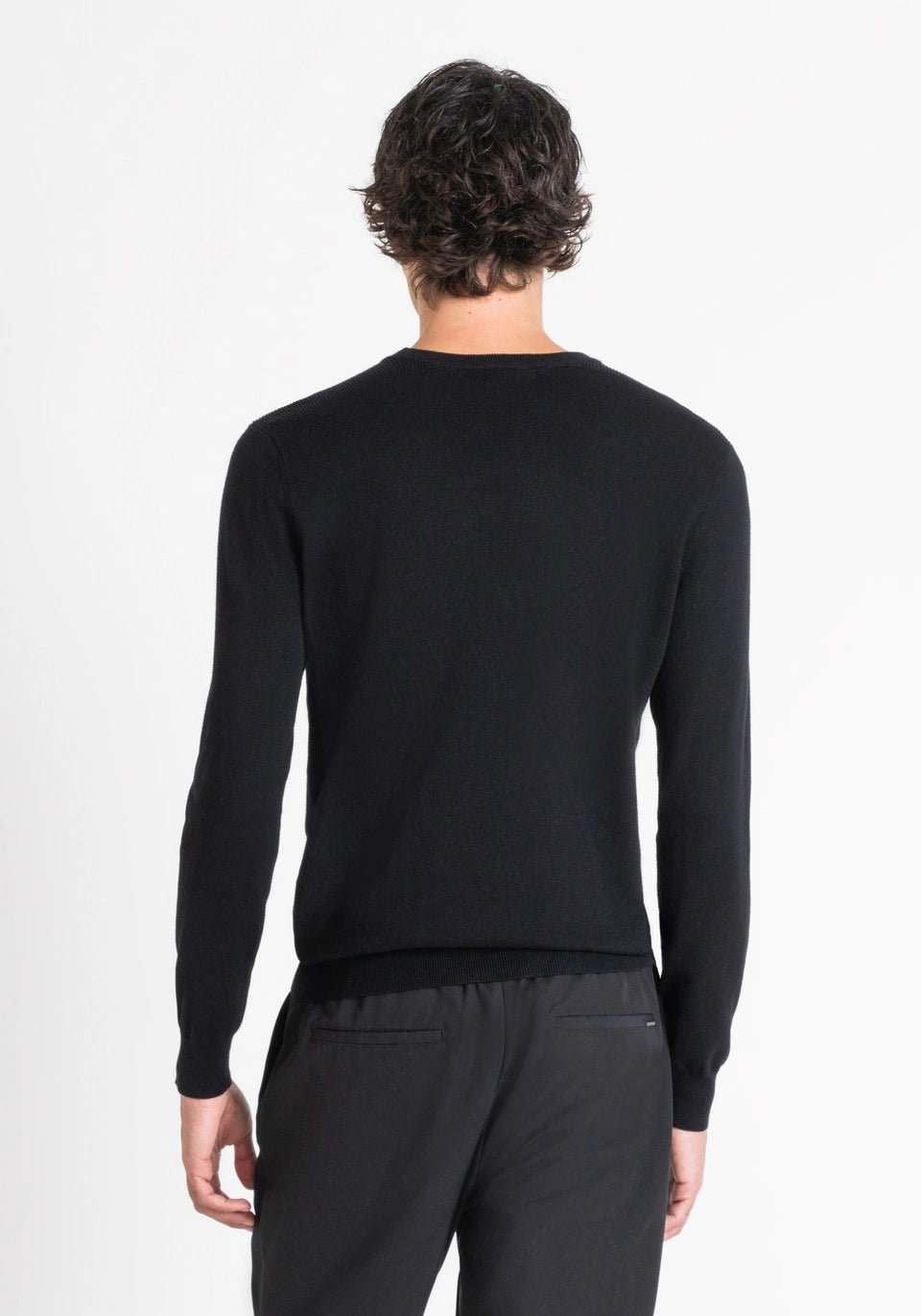 ANTONY MORATO SLIM FIT VISCOSE BLEND JERSEY WITH LOGO PATCH