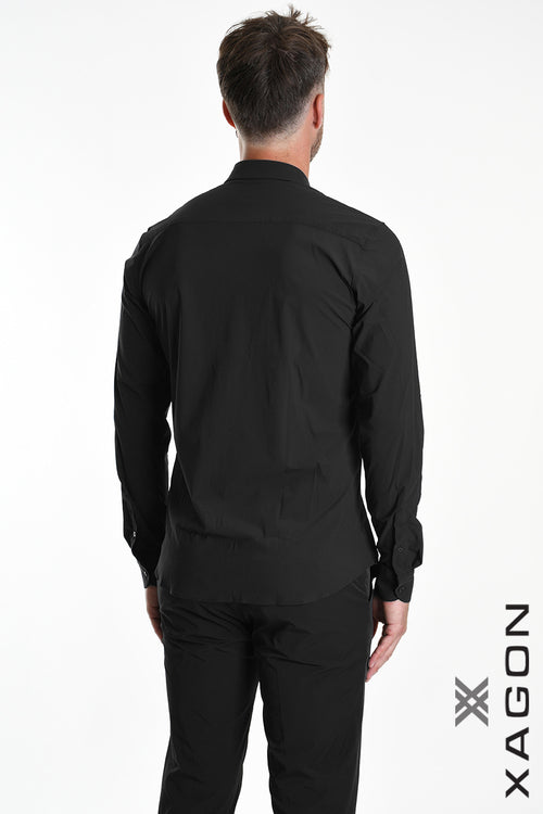 XAGON SHIRT 1AVESPA Technical Bistretch No Iron Black FW 25/26