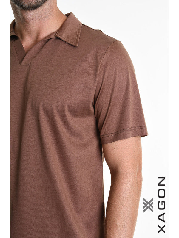 POLO Regular Fit Modal & Cotton Stretch Brown
