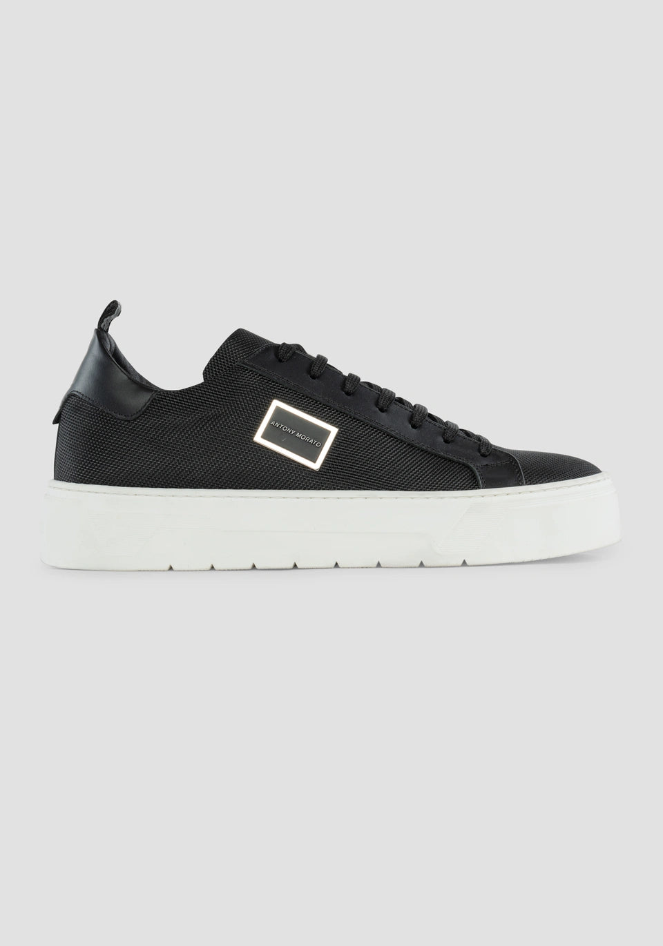 NEW METAL BOLD" LOW-TOP SNEAKERS WITH LEATHER DETAILS