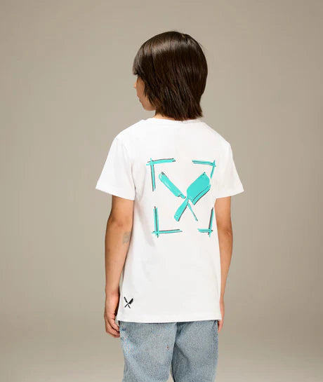 distorted t-shirt  met ronde hals voor kinderen