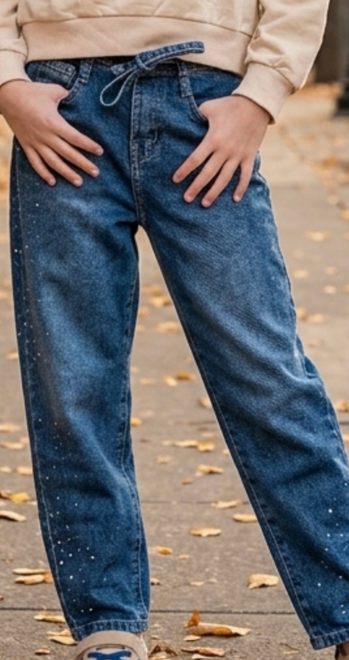 Denim strass girl blue