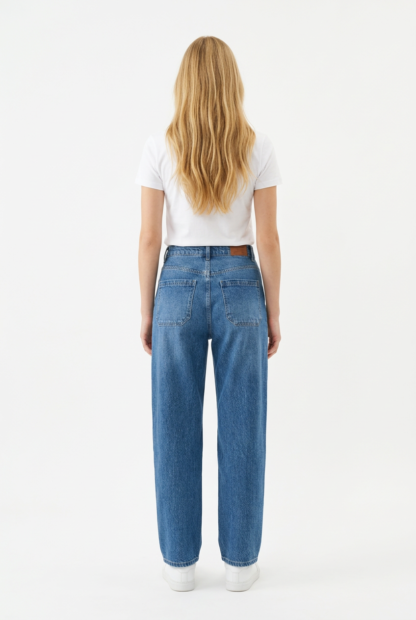 Jeans barrel Fit denim stone wash