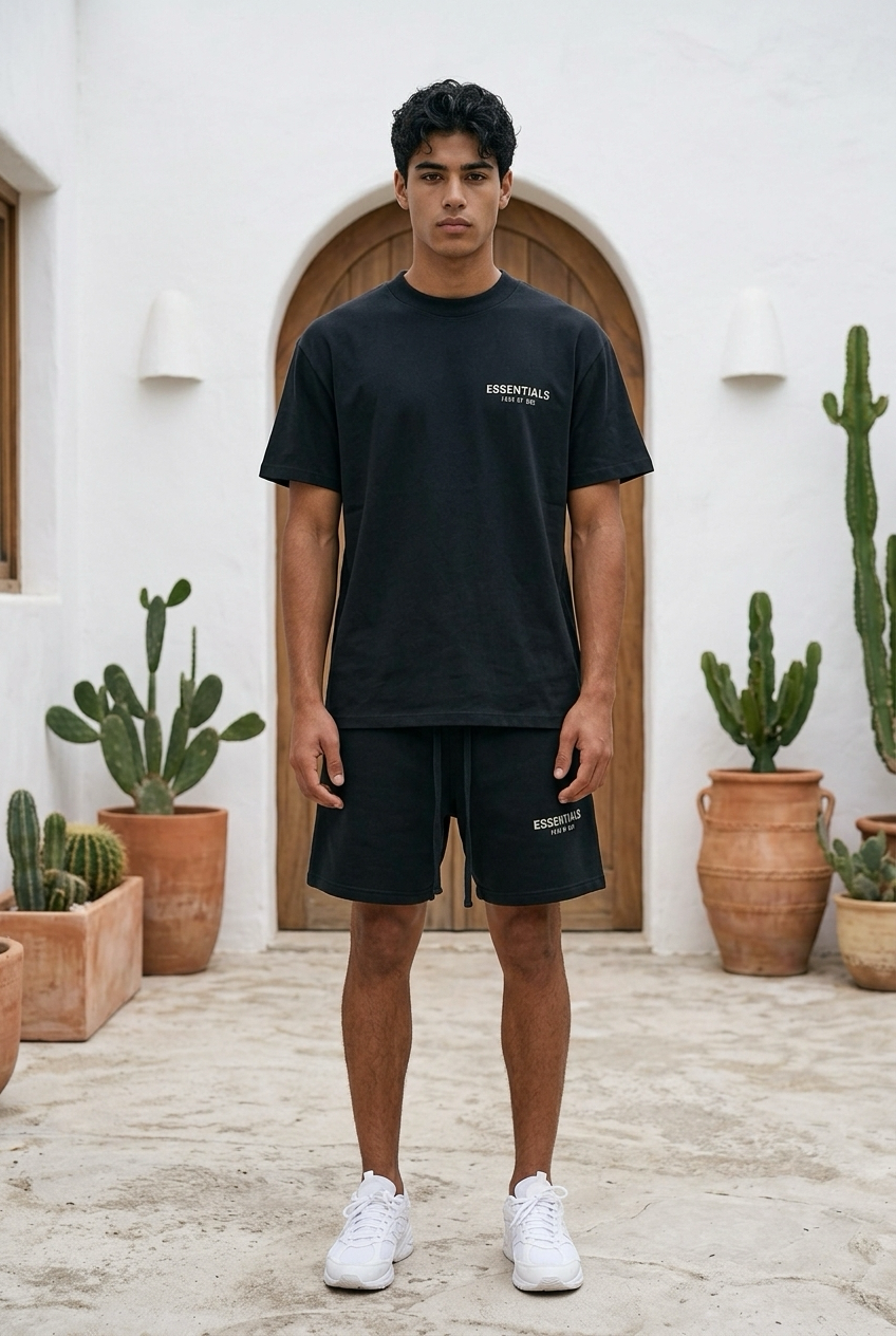 Fear of God Essentials SS26 Jet Black Summer Set