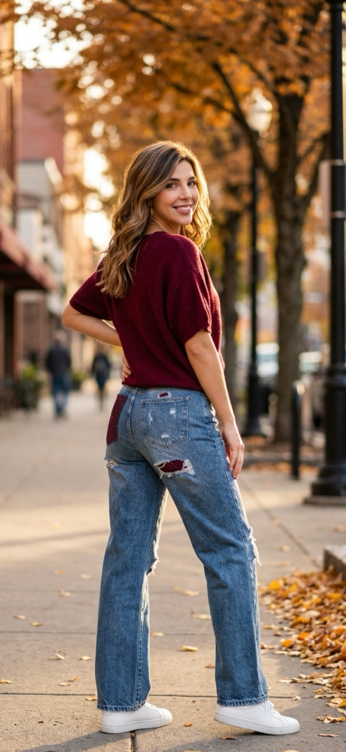 VS MISS wide leg brown pocket destroyed