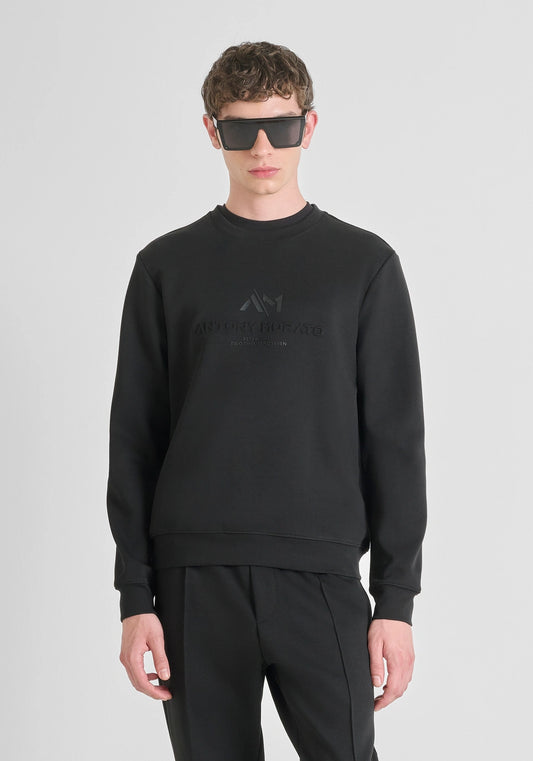 ANTONY MORATO COTTON BLEND SLIM FIT CREWNECK SWEATSHIRT WITH LOGO