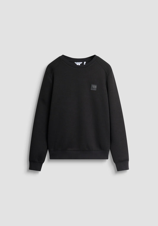 ANTONY MORATO REGULAR FIT CREW-NECK SWEATSHIRT IN STRETCH SCUBA FABRIC WITH RUBBER LOGO BADGE