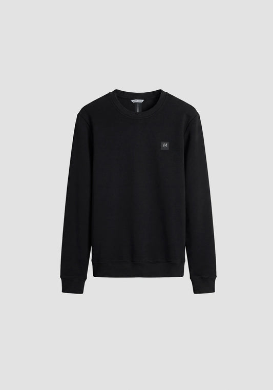 Black regular-fit sweatshirt in interlock with plate on heart
