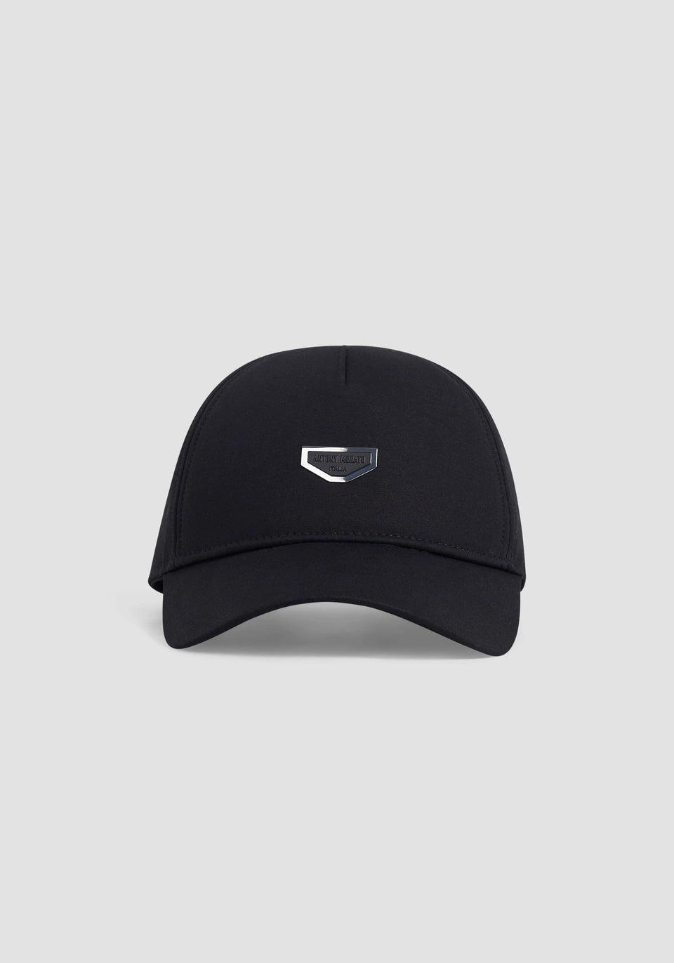 Black baseball cap in cotton with 3D logo plate and adjustable fit