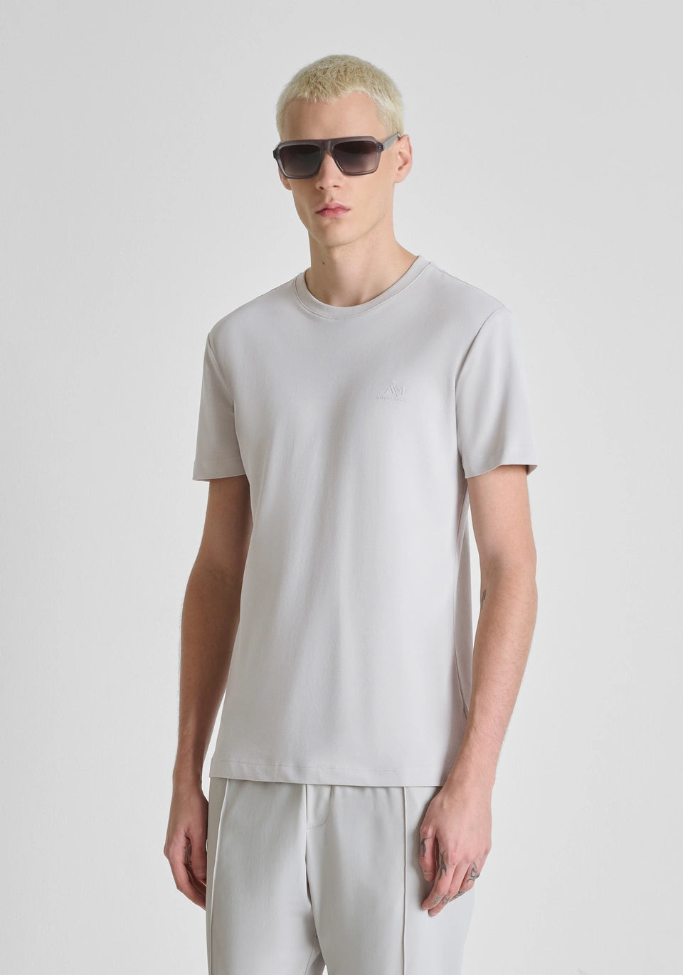 SUPER SLIM-FIT T-SHIRT IN A COTTON BLEND WITH PRINT