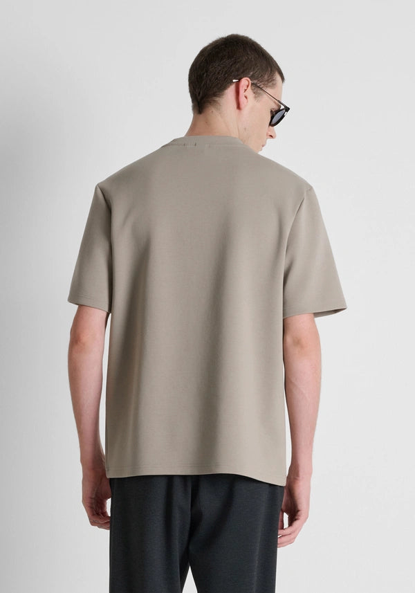 Grit relaxed-fit t-shirt in stretch scuba with logo on heart