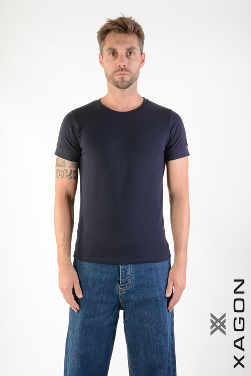 XAGON T-SHIRT 2MD1012 Basic Regular Fit Blue
