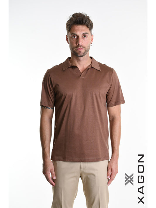 POLO Regular Fit Modal & Cotton Stretch Brown