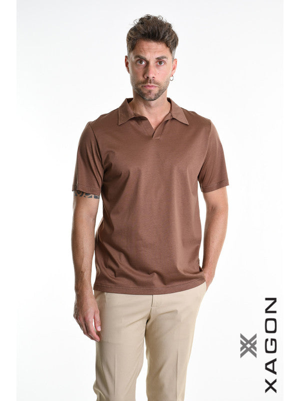 POLO Regular Fit Modal & Cotton Stretch Brown
