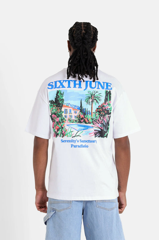 Serenity Printed T-shirt White SIXTH JUNE