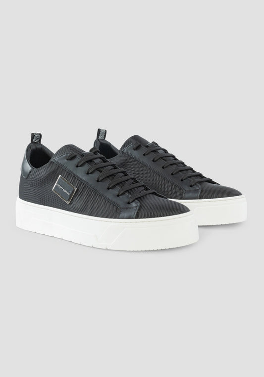 "NEW METAL BOLD" LOW-TOP SNEAKERS WITH LEATHER DETAILS